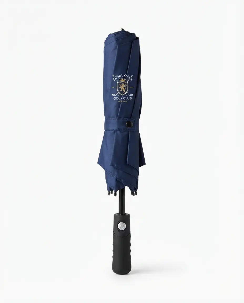 Custom golf umbrellas with printed club crest